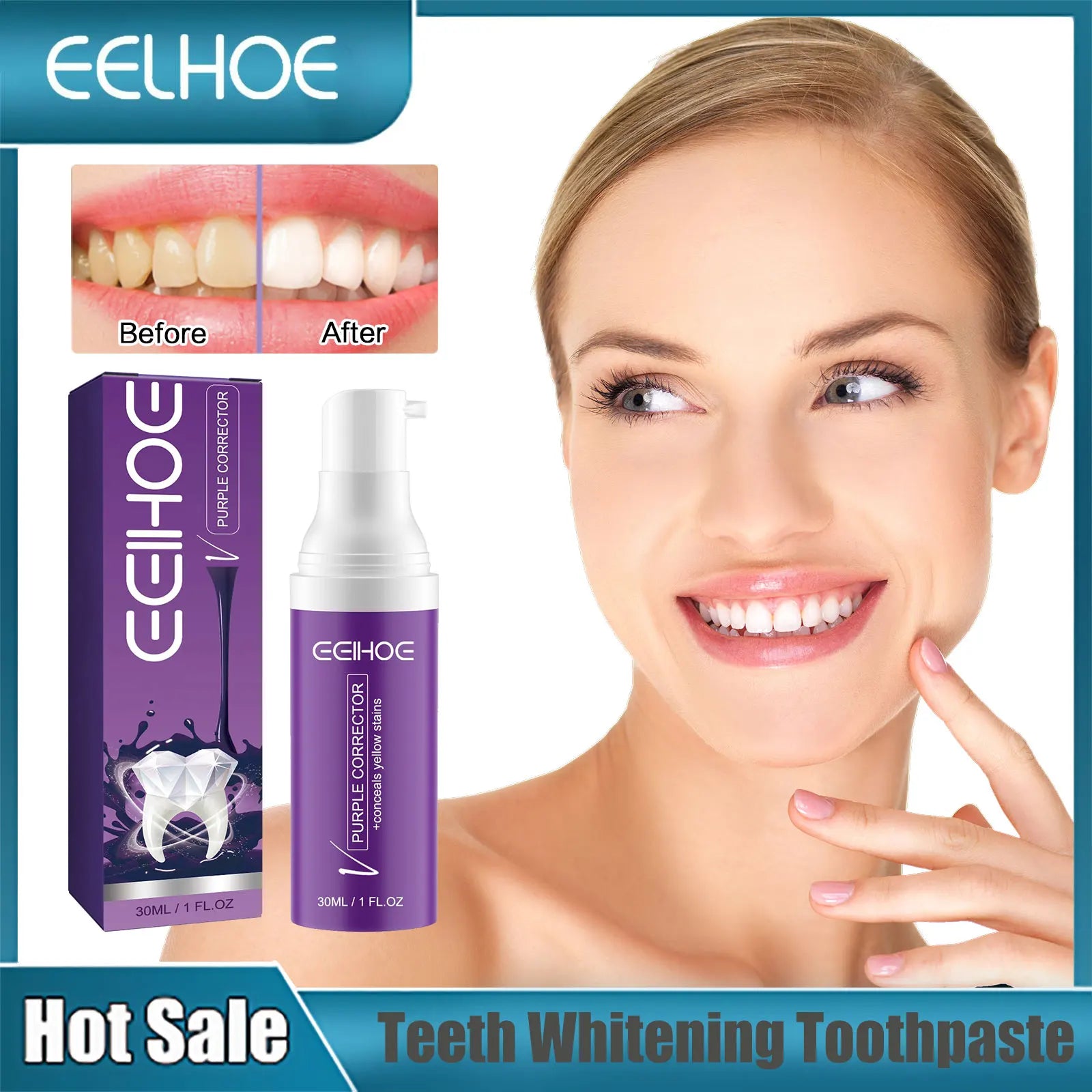 Purple Color Correcting Toothpaste – Stain Neutralizing